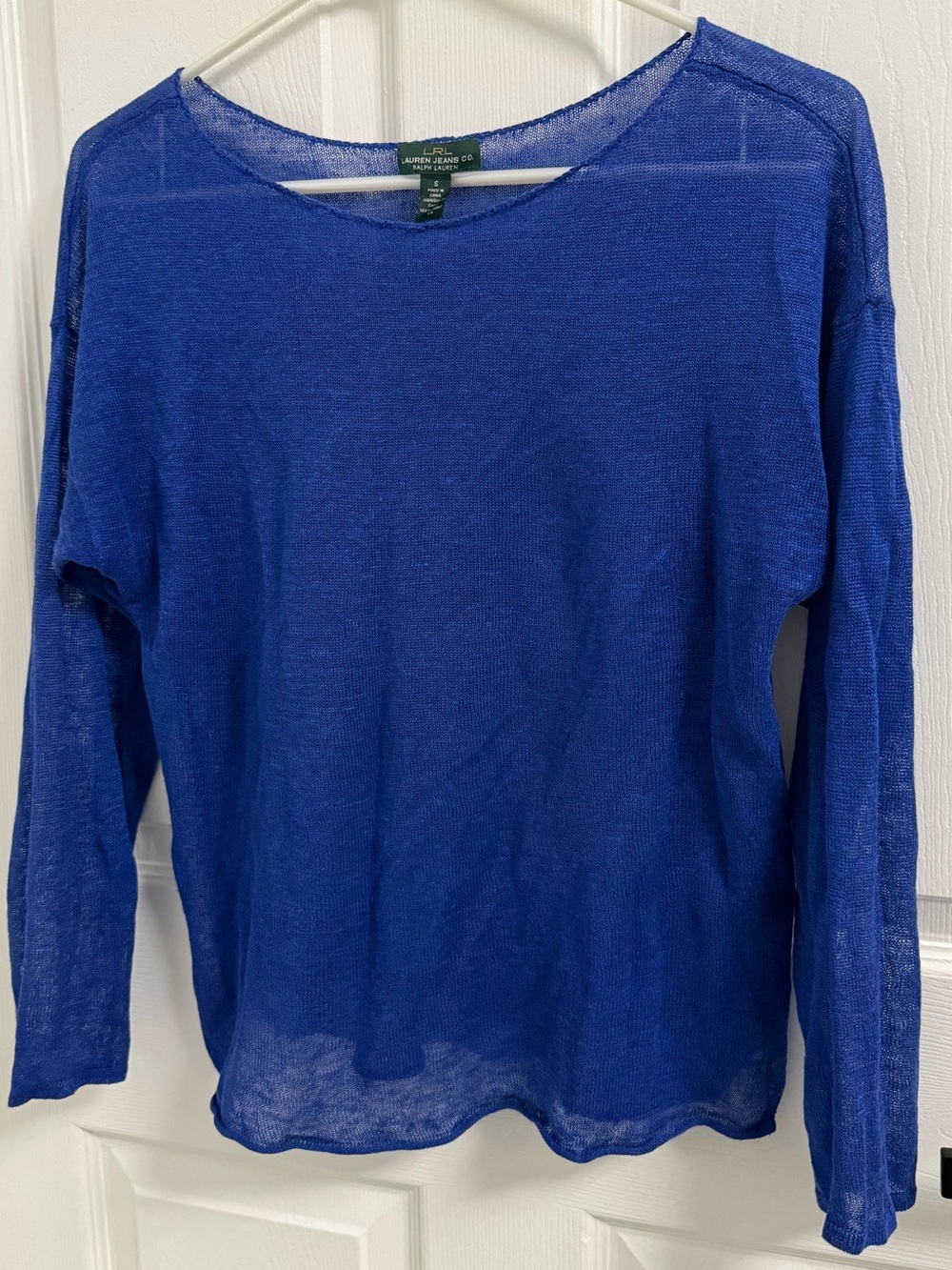 Lauren Ralph Royal Blue Lightweight Long-Sleeve Top